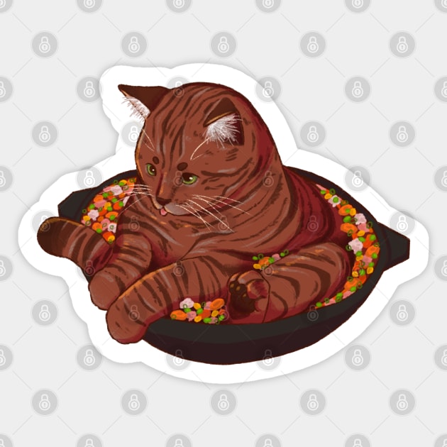 Cat Soup Sticker by lindepet